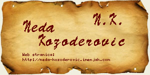 Neda Kozoderović vizit kartica